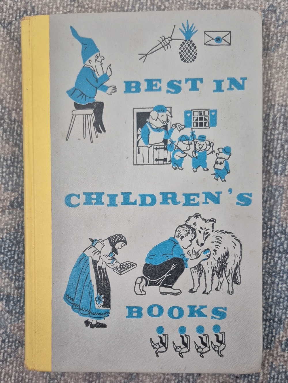 Vintage 1958 Illustrated Children's Book - Blue & Yellow Cover